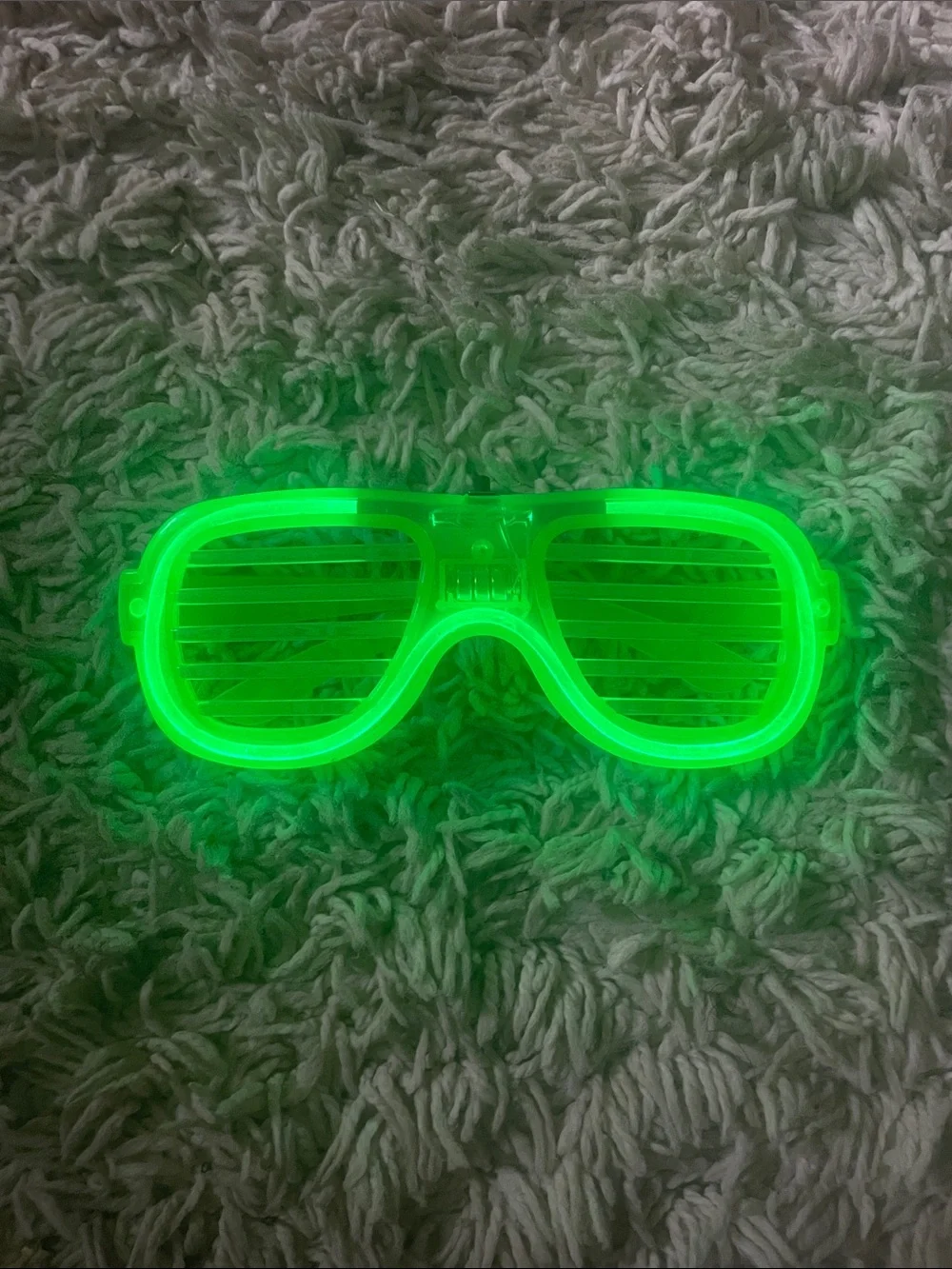 LED Neon Green Slotted Sunglasses